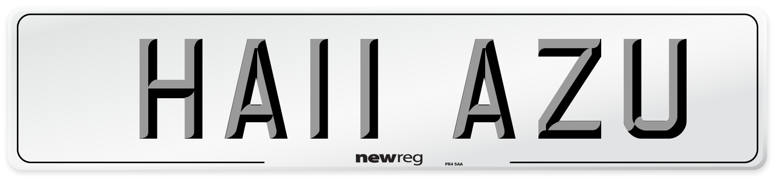 HA11 AZU Number Plate from New Reg